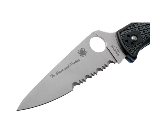 Нож Spyderco Endura 4 Thin Blue Line полусеррейтор (C10FPSBKBL), изображение 3 Нож Spyderco Endura 4 Thin Blue Line полусеррейтор (C10FPSBKBL), изображение 3