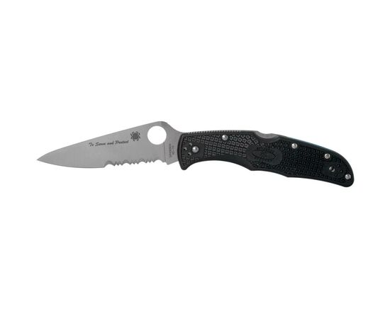 Нож Spyderco Endura 4 Thin Blue Line полусеррейтор (C10FPSBKBL)