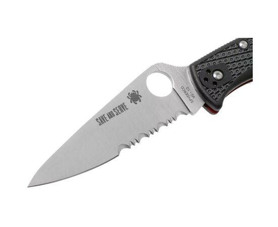 Нож Spyderco Endura 4 Thin Red Line полусеррейтор (C10FPSBKRD), изображение 3 Нож Spyderco Endura 4 Thin Red Line полусеррейтор (C10FPSBKRD), изображение 3