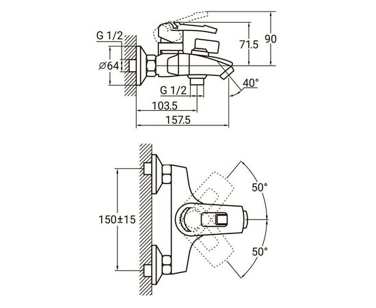 Смеситель AQUATICA KM-1C133C, изображение 6 Смеситель AQUATICA KM-1C133C, изображение 6