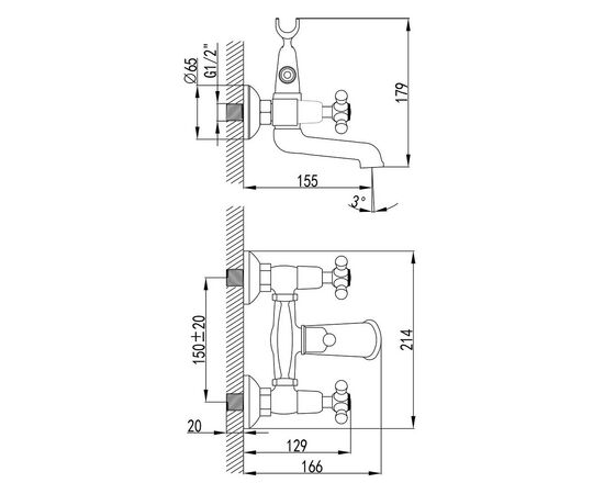Змішувач Corso FE-2C152C (9679200), зображення 7 Змішувач Corso FE-2C152C (9679200), зображення 7