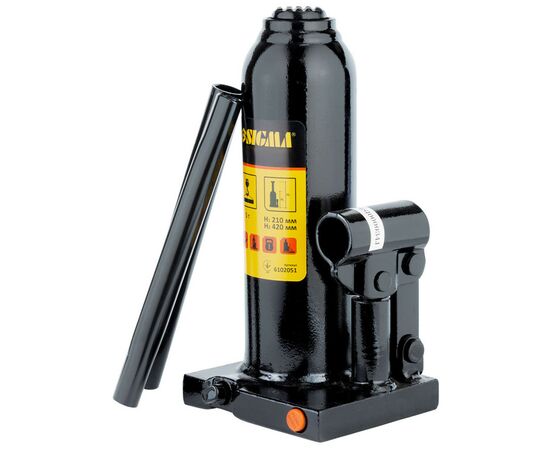 Домкрат Sigma гідравлічний пляшковий 5т H 210-420мм (6102051)