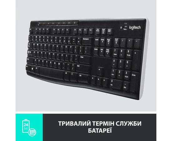 Клавиатура Logitech K270 Wireless UA Black (920-003738), изображение 3 Клавиатура Logitech K270 Wireless UA Black (920-003738), изображение 3