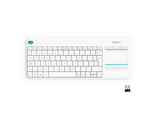 Клавиатура Logitech K400 Plus Touch Wireless UA White (920-007146)