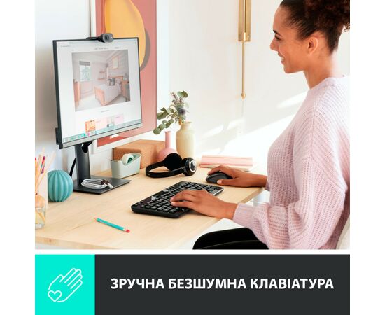 Клавиатура Logitech K360 Wireless UA Black (920-003080), изображение 2 Клавиатура Logitech K360 Wireless UA Black (920-003080), изображение 2
