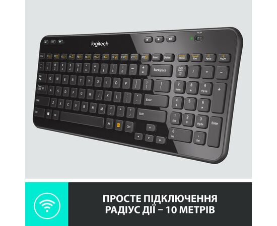 Клавиатура Logitech K360 Wireless UA Black (920-003080), изображение 4 Клавиатура Logitech K360 Wireless UA Black (920-003080), изображение 4