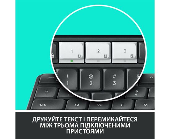 Клавиатура Logitech K375s Multi-Device Wireless UA Graphite (920-008181), изображение 2 Клавиатура Logitech K375s Multi-Device Wireless UA Graphite (920-008181), изображение 2