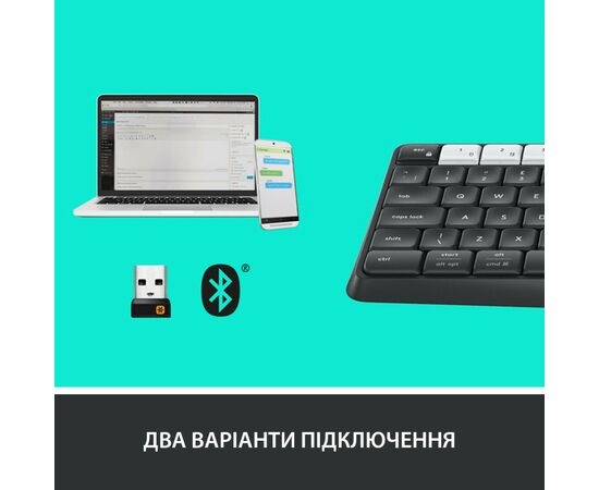 Клавиатура Logitech K375s Multi-Device Wireless UA Graphite (920-008181), изображение 3 Клавиатура Logitech K375s Multi-Device Wireless UA Graphite (920-008181), изображение 3