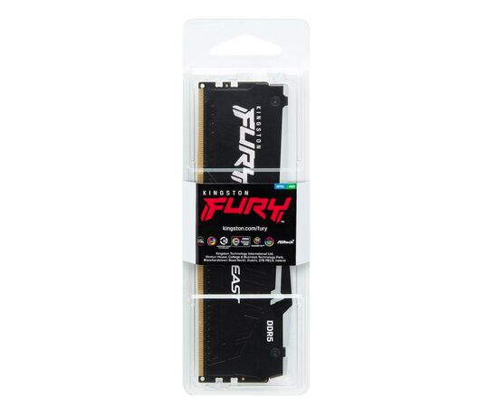 Модуль памяти для компьютера DDR5 16GB 5600 MHz FURY Beast RGB Kingston Fury (ex.HyperX) (KF556C40BBA-16), изображение 3 Модуль памяти для компьютера DDR5 16GB 5600 MHz FURY Beast RGB Kingston Fury (ex.HyperX) (KF556C40BBA-16), изображение 3