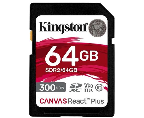 Карта памяти Kingston 64GB class 10 UHS-II U3 Canvas React Plus (SDR2/64GB)