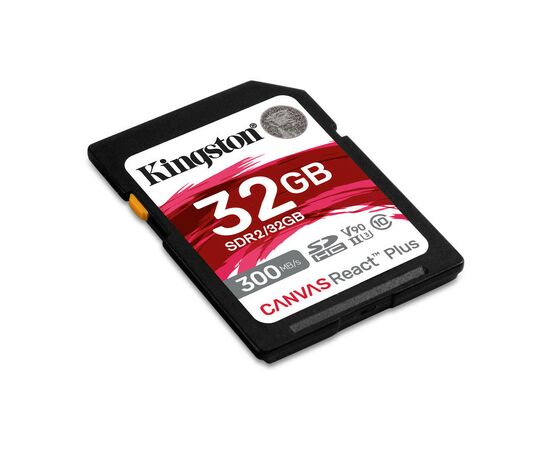 Карта памяти Kingston 32GB class 10 UHS-II U3 Canvas React Plus (SDR2/32GB), изображение 2 Карта памяти Kingston 32GB class 10 UHS-II U3 Canvas React Plus (SDR2/32GB), изображение 2