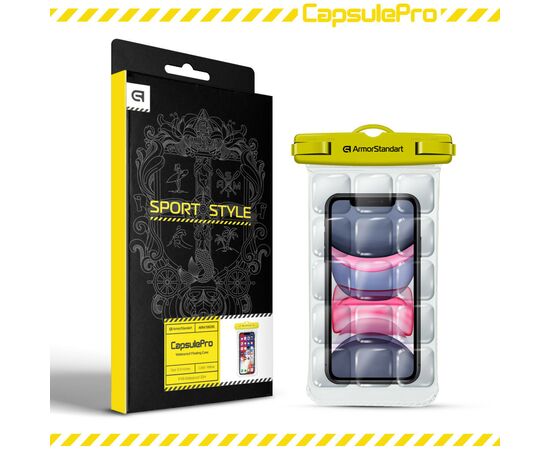 Чехол для моб. телефона Armorstandart CapsulePro Waterproof Floating Case Yellow (ARM59235), изображение 7 Чехол для моб. телефона Armorstandart CapsulePro Waterproof Floating Case Yellow (ARM59235), изображение 7