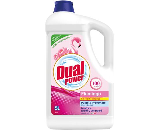 Гель для прання Dual Power для білих і кольорових речей Фламінго 5 л (8054633837597)