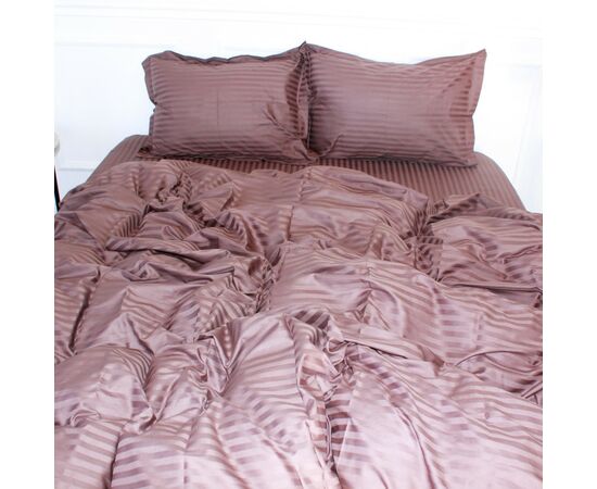 Пододеяльник MirSon Satin Stripe 30-0006 Dark Brown 110х140 см (2200005249574)