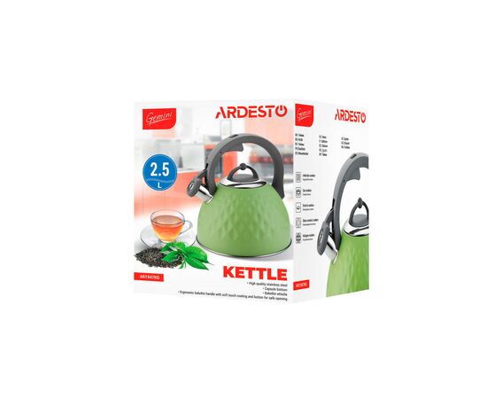 Чайник Ardesto Gemini 2.5 л Green (AR1947KG), изображение 8 Чайник Ardesto Gemini 2.5 л Green (AR1947KG), изображение 8