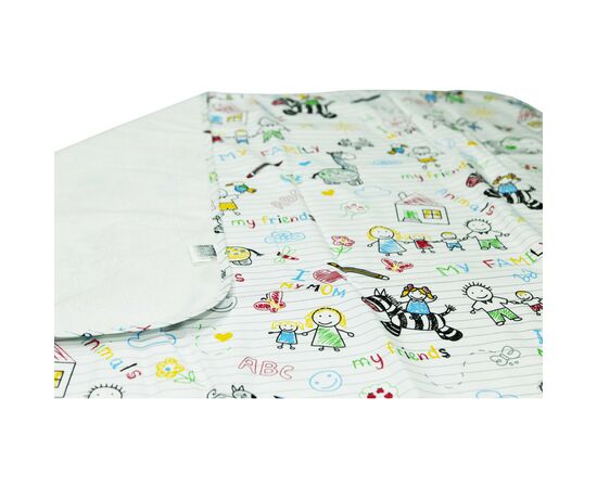 Пелюшки для малюків Еко Пупс Eco Cotton непромокаюча двостороння 65 х 90 см Дитячий малюнок My Family (EPG10N-6590mf), зображення 2 Пелюшки для малюків Еко Пупс Eco Cotton непромокаюча двостороння 65 х 90 см Дитячий малюнок My Family (EPG10N-6590mf), зображення 2