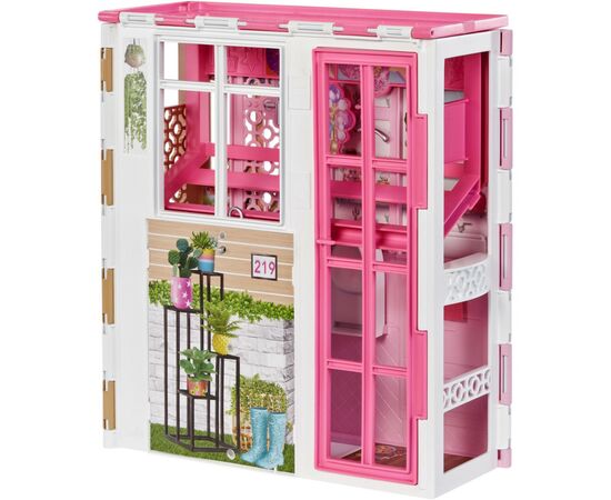Ігровий набір Barbie Портативний будиночок 2-поверховий (HCD47), зображення 5 Ігровий набір Barbie Портативний будиночок 2-поверховий (HCD47), зображення 5