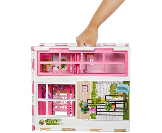 Ігровий набір Barbie Портативний будиночок 2-поверховий (HCD47), зображення 6 Ігровий набір Barbie Портативний будиночок 2-поверховий (HCD47), зображення 6