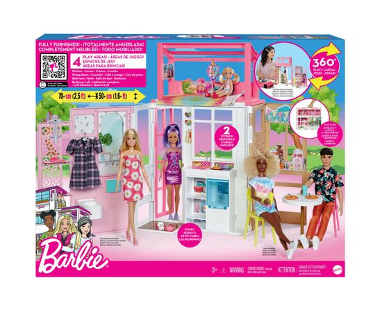 Ігровий набір Barbie Портативний будиночок 2-поверховий (HCD47), зображення 9 Ігровий набір Barbie Портативний будиночок 2-поверховий (HCD47), зображення 9