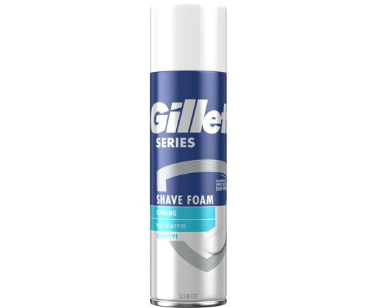 Піна для гоління Gillette Series Охолоджуюча з евкаліптом 250 мл (7702018459803/8001090872098), зображення 2 Піна для гоління Gillette Series Охолоджуюча з евкаліптом 250 мл (7702018459803/8001090872098), зображення 2