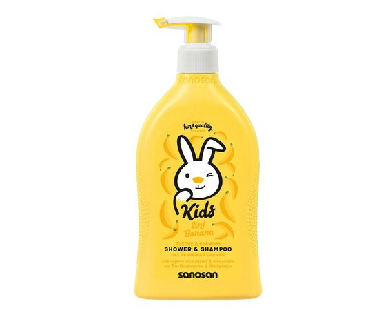Дитячий шампунь Sanosan Kids гель 2 в 1 з ароматом банана 400 мл (4003583207299)