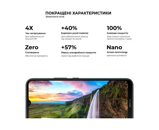 Стекло защитное Armorstandart Pro Nokia C21 Plus Black (ARM62198), изображение 2