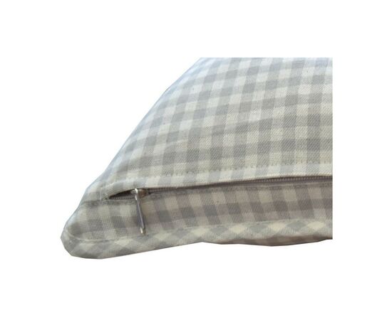 Подушка Прованс Декоративная с пуговицей Bella Серая клеточка 35х35 (4823093416659), изображение 2 Подушка Прованс Декоративная с пуговицей Bella Серая клеточка 35х35 (4823093416659), изображение 2