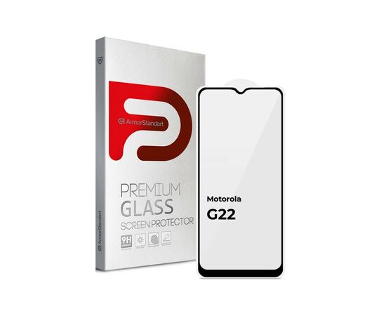 Скло захисне Armorstandart Full Glue Motorola G22 Black (ARM65483)
