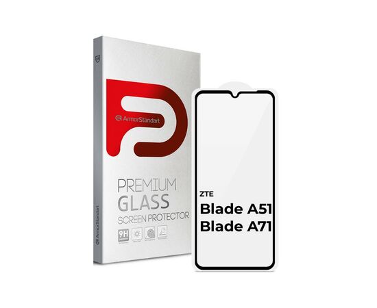 Стекло защитное Armorstandart Full Glue ZTE Blade A51 / A71 Black (ARM65500)