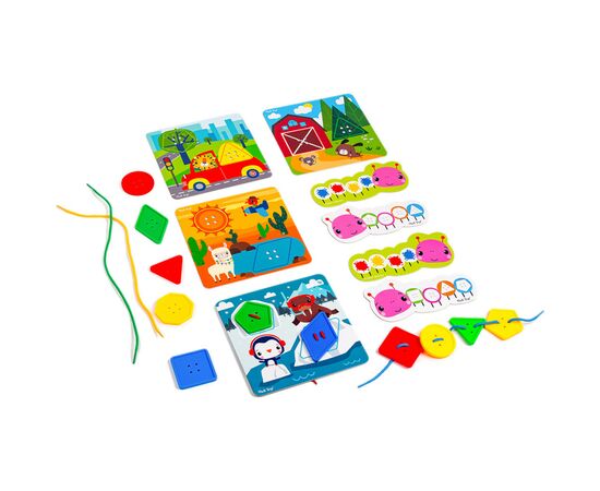 Развивающая игрушка Vladi Toys Игра-шнуровка Fisher Price Maxi-пуговицы (укр) (VT2905-22), изображение 2