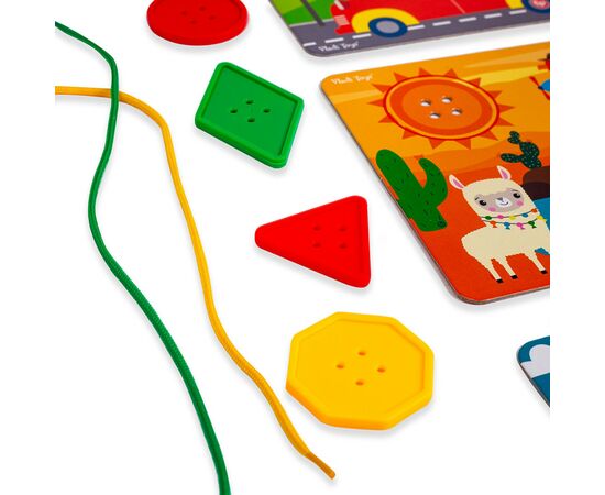 Развивающая игрушка Vladi Toys Игра-шнуровка Fisher Price Maxi-пуговицы (укр) (VT2905-22), изображение 4