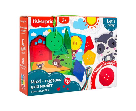 Развивающая игрушка Vladi Toys Игра-шнуровка Fisher Price Maxi-пуговицы (укр) (VT2905-22)