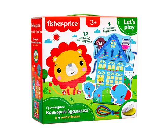 Развивающая игрушка Vladi Toys Игра-шнуровка Fisher Price Цветные домики (укр) (VT5303-26)