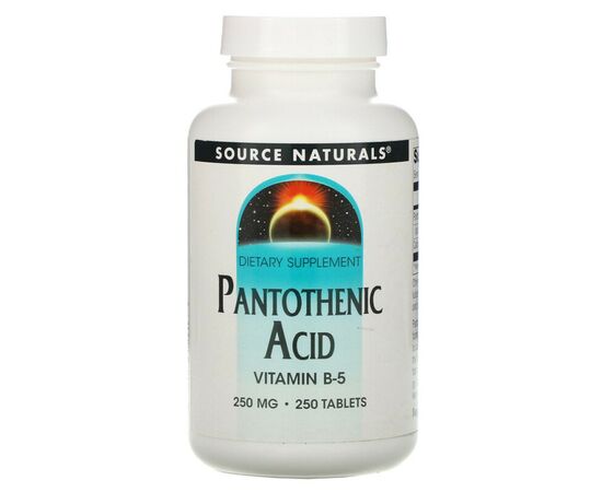 Витамин Source Naturals Пантотеновая кислота, Pantothenic Acid, Витамин В-5, 250 мг, 250 та (SN0512)