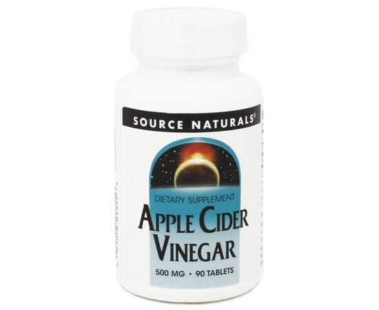 Травы Source Naturals Яблочный Уксус, 500мг, Apple Cider Vinegar, 90 таблеток (SN1355)