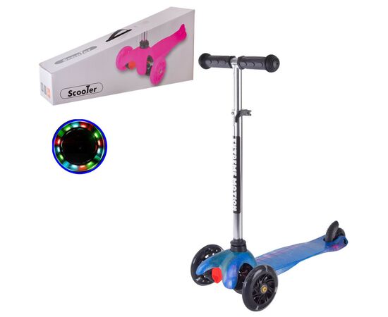 Самокат A-Toys 3 в 1, музыка, PU, LED серо-розовый (SC20111)