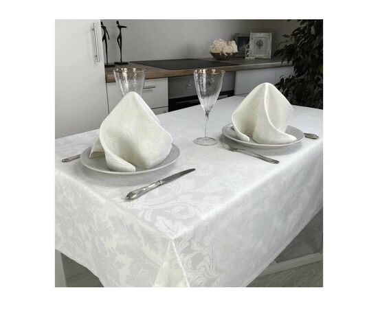 Скатерть Прованс Сияние Белое серебро 130х130 (024529), изображение 3 Скатерть Прованс Сияние Белое серебро 130х130 (024529), изображение 3