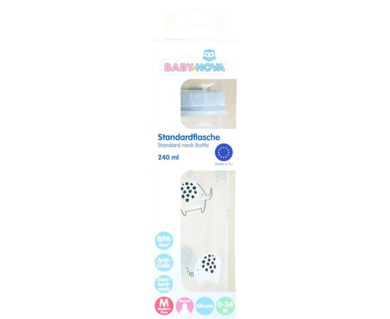 Пляшечка для годування Baby-Nova пластикова Decoration Blue 240 мл (3960065), зображення 2 Пляшечка для годування Baby-Nova пластикова Decoration Blue 240 мл (3960065), зображення 2