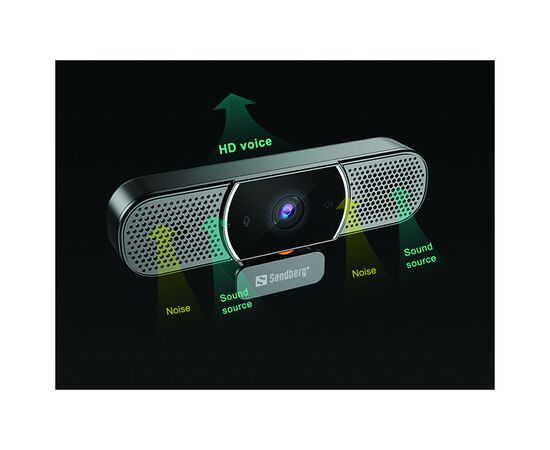 Веб-камера Sandberg All-in-1 Webcam 2K HD Speaker Black (134-37), изображение 7 Веб-камера Sandberg All-in-1 Webcam 2K HD Speaker Black (134-37), изображение 7