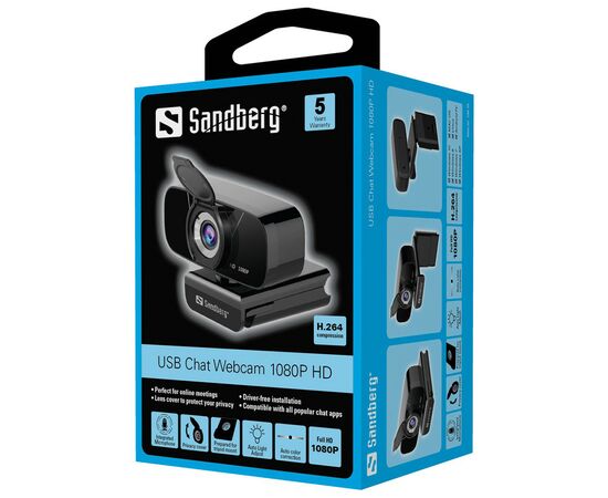 Веб-камера Sandberg Streamer Chat Webcam 1080P HD Black (134-15), зображення 4 Веб-камера Sandberg Streamer Chat Webcam 1080P HD Black (134-15), зображення 4