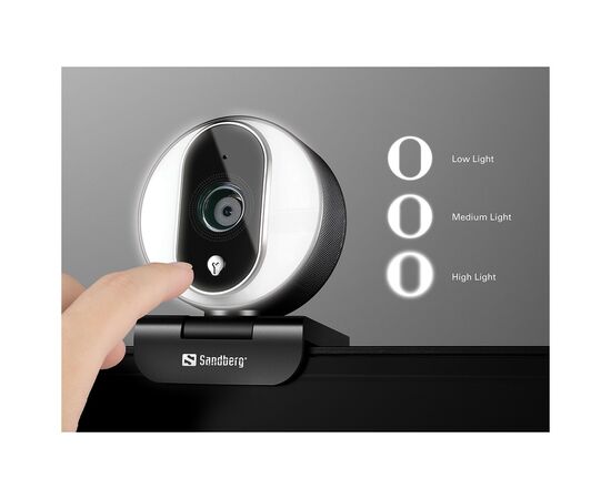 Веб-камера Sandberg Streamer Webcam Pro Full HD Autofocus Ring Light Black (134-12), изображение 4 Веб-камера Sandberg Streamer Webcam Pro Full HD Autofocus Ring Light Black (134-12), изображение 4