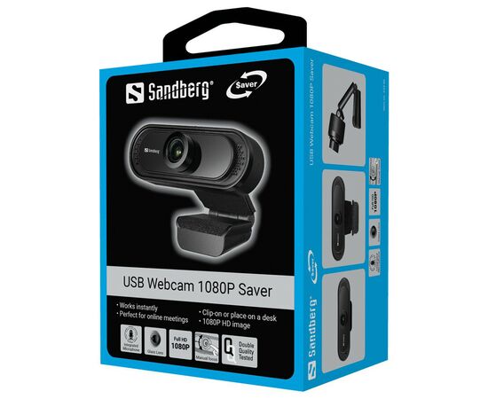 Веб-камера Sandberg Webcam 1080P Saver Black (333-96), изображение 5