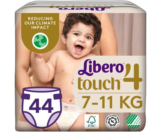 Підгузок Libero Touch Розмір 4 (7-11 кг) 44 шт (7322541750217)