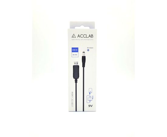 Кабель питания USB to DC 5.5х2.1mm 9V 1A ACCLAB (1283126552830), изображение 6 Кабель питания USB to DC 5.5х2.1mm 9V 1A ACCLAB (1283126552830), изображение 6