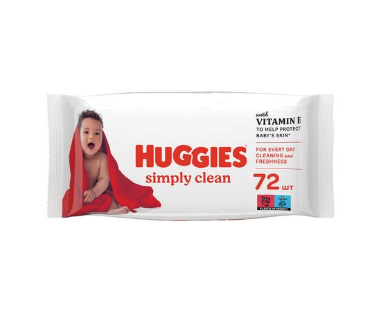 Дитячі вологі серветки Huggies Simply Clean 72 шт (5029053582238)