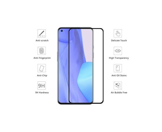 Скло захисне Drobak OnePlus 9R Black Frame A+ (474794), зображення 2 Скло захисне Drobak OnePlus 9R Black Frame A+ (474794), зображення 2