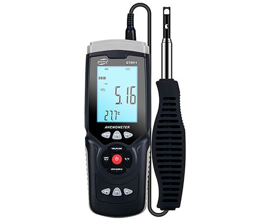 Анемометр Benetech профессиональный GT8911 USB, 0,3-30м/с, 0-45°C (GT8911)