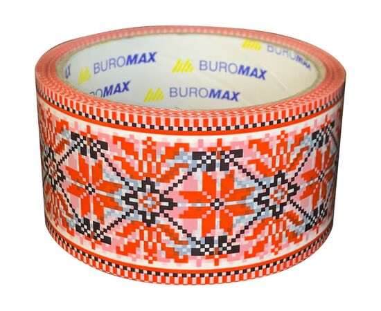Скотч Buromax Вишиванка 48 мм х 35 м Червона (BM.7007-69)