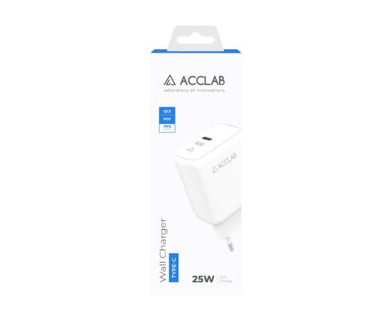 Зарядное устройство ACCLAB AL-TC125 1хType-C 5В/3A/25W QC/PD3.0 (1283126538841), изображение 2 Зарядное устройство ACCLAB AL-TC125 1хType-C 5В/3A/25W QC/PD3.0 (1283126538841), изображение 2