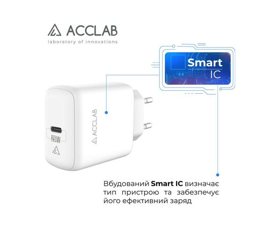 Зарядное устройство ACCLAB AL-TC125 1хType-C 5В/3A/25W QC/PD3.0 (1283126538841), изображение 4 Зарядное устройство ACCLAB AL-TC125 1хType-C 5В/3A/25W QC/PD3.0 (1283126538841), изображение 4